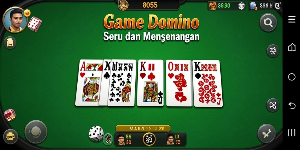 Tangkapan layar permainan domino penuh aksi.
