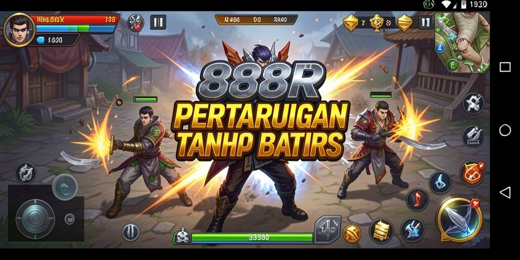 Tangkapan layar pertarungan seru dalam 888R, menunjukkan aksi bertarung yang dinamis.