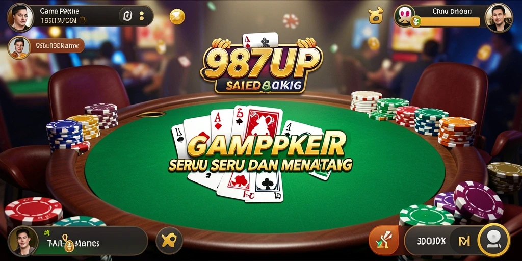 Tampilan gameplay seru di 987UP dengan pemain poker lainnya.