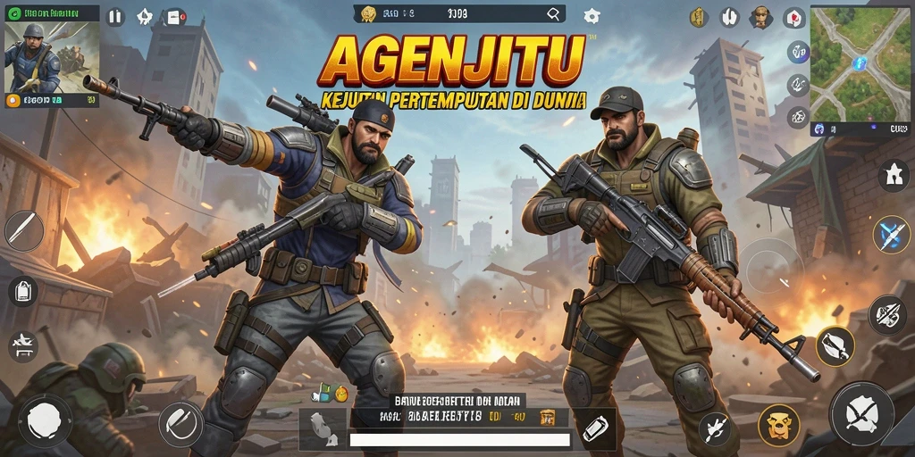 Tampilan seru gameplay AGENJITU dalam aksi Battle Royale.