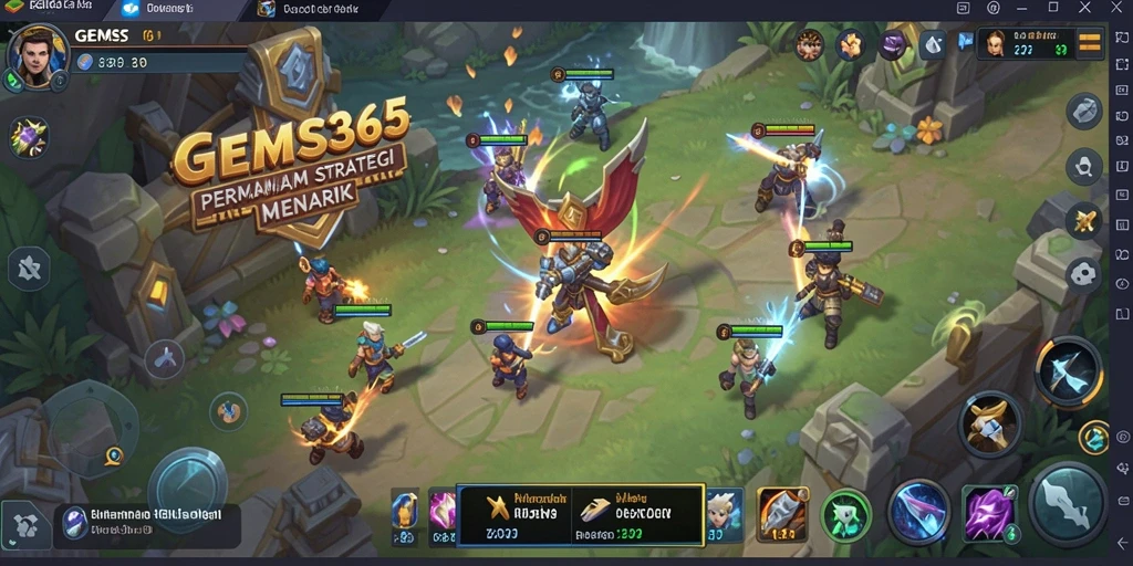 Tampilan menarik dari gameplay GEMS365 yang strategis.
