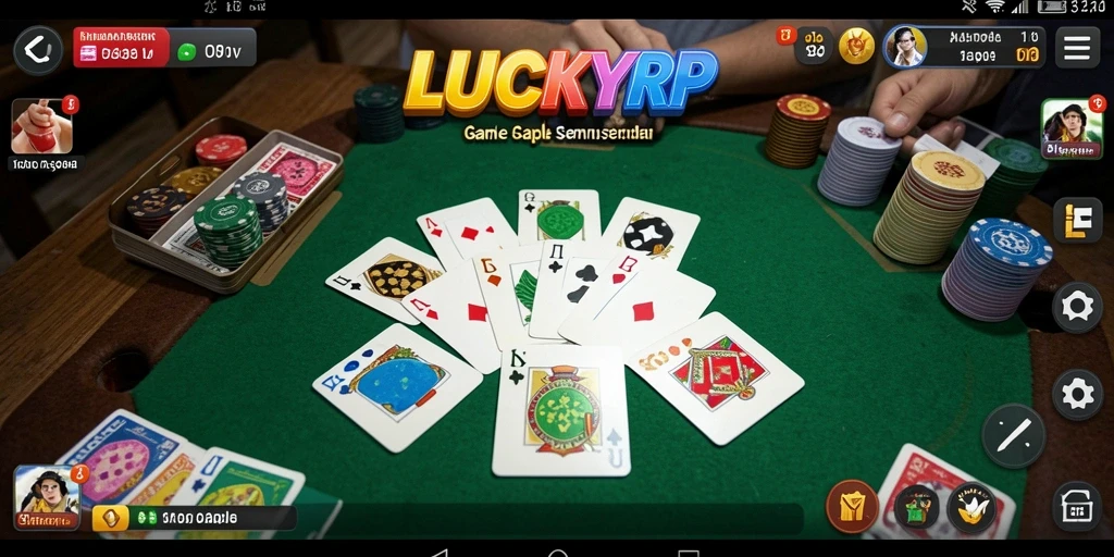 Tampilan gameplay LUCKYRP yang seru dengan fitur Gaple interaktif.