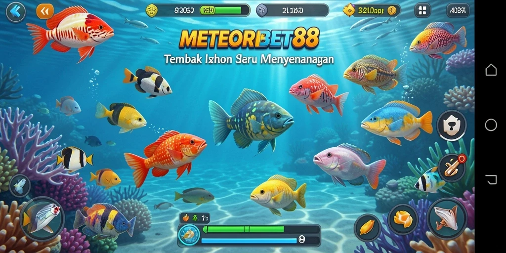 Tangkapan layar utama gameplay Tembak Ikan METEORBET88