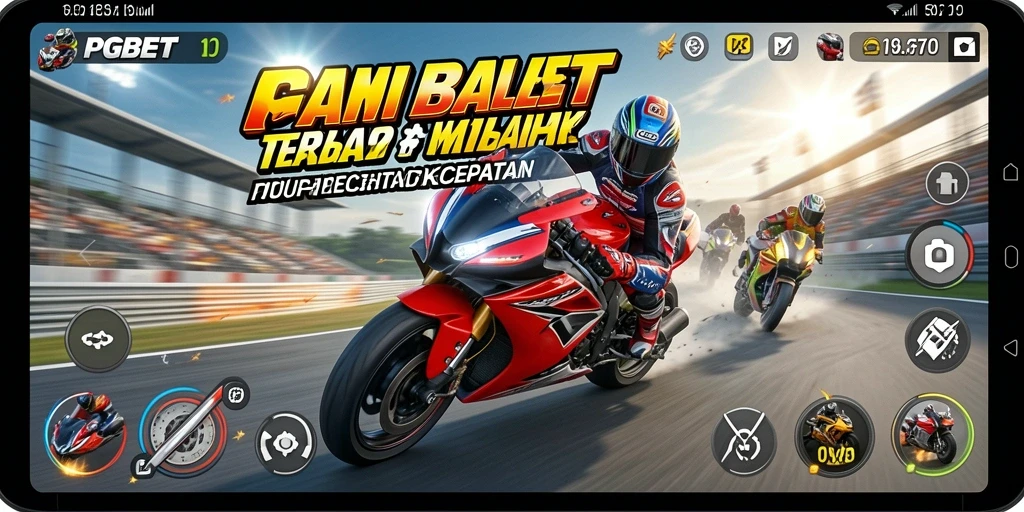 Screenshot menampilkan balapan motor yang mendebarkan dalam PGBET.