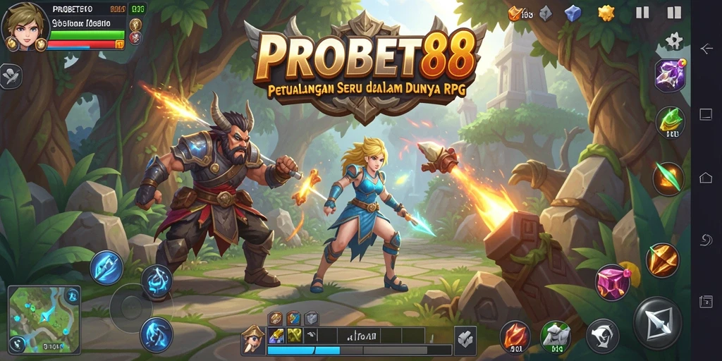 Screenshot gameplay PROBET88 menampilkan petualangan RPG yang seru.