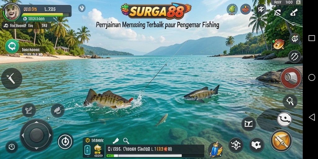 Menampilkan gameplay memancing yang seru dan menyenangkan di SURGA88.